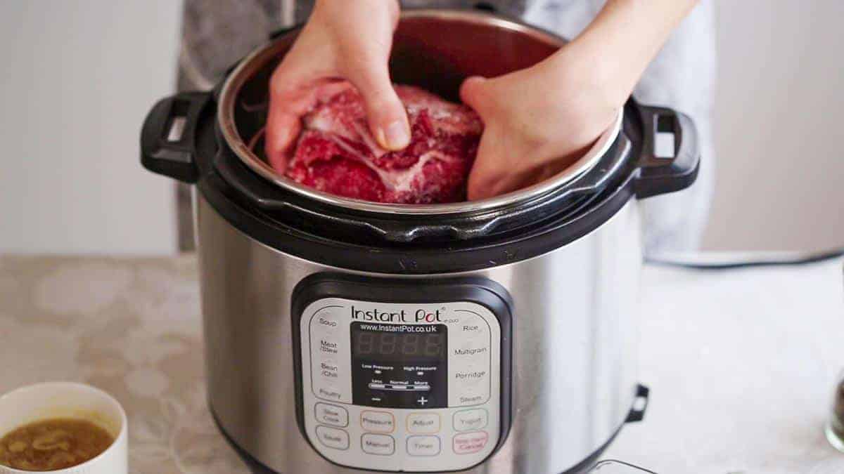 Placing prime rib in the instant pot