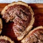 Picanha up close on cutting board