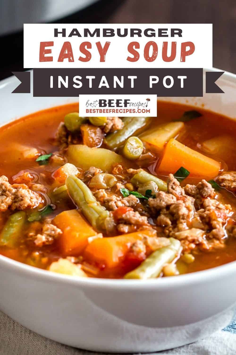 Instant Pot Hamburger Soup | Best Beef Recipes