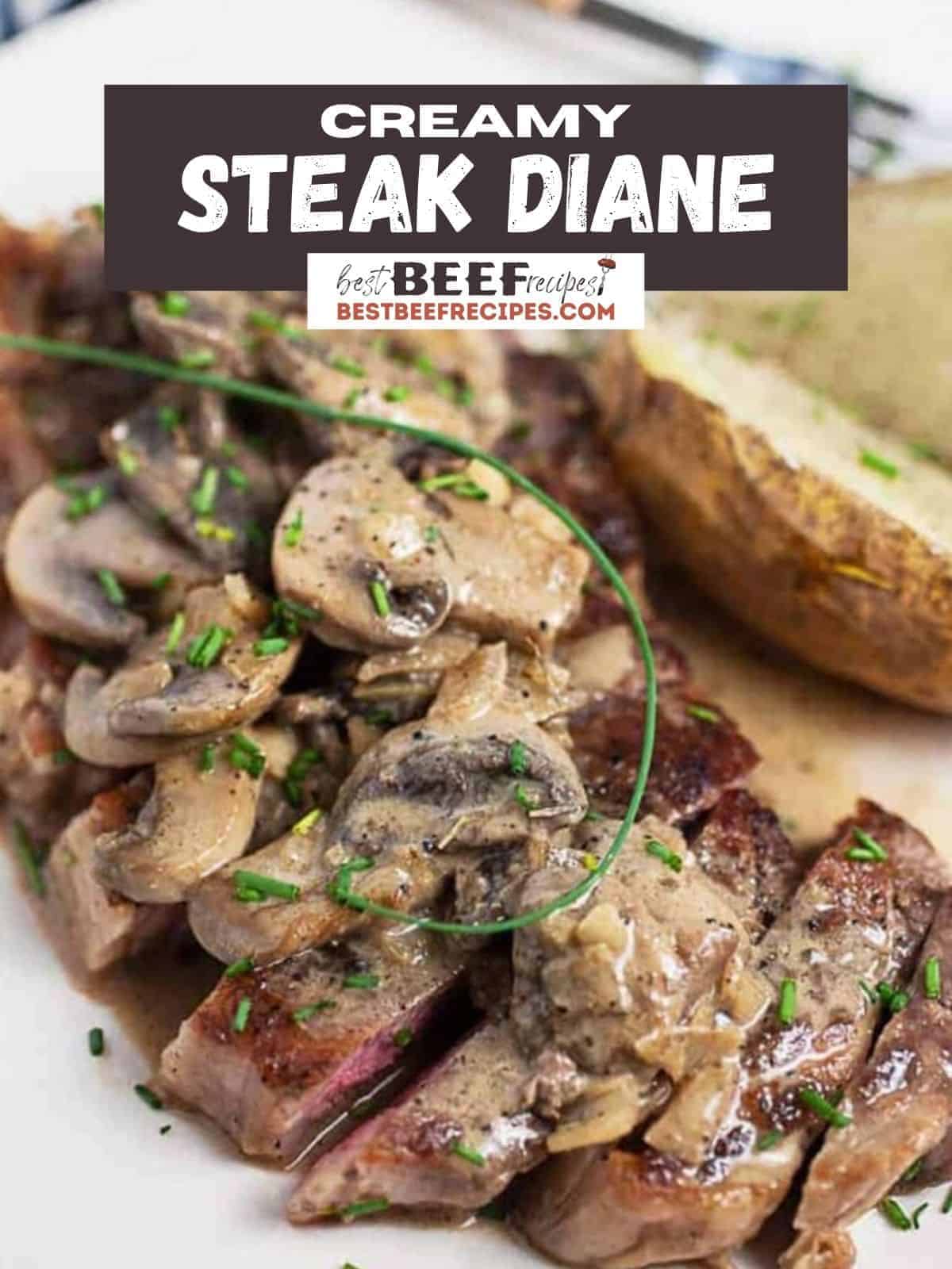 Creamy Steak Diane on a plate