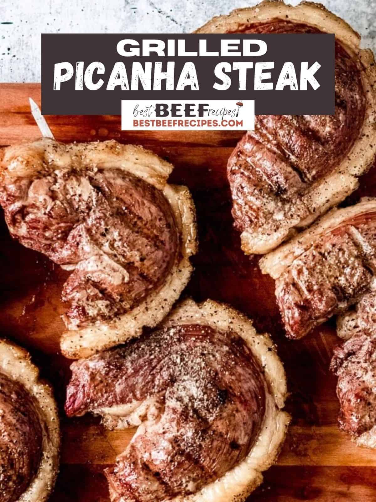 Grilled Picanha Steak on a cutting board