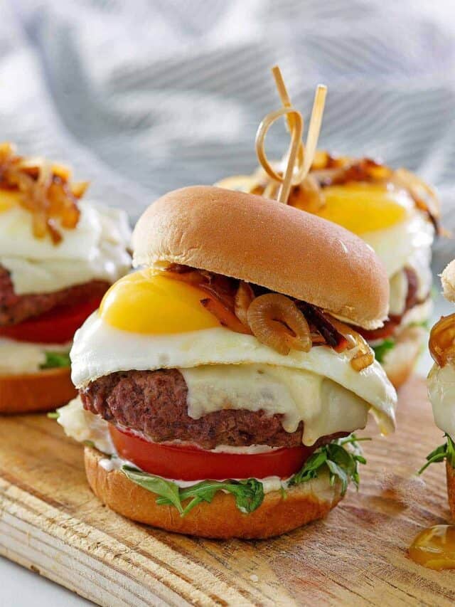 incredible Egg Burger with Caramelized Onions