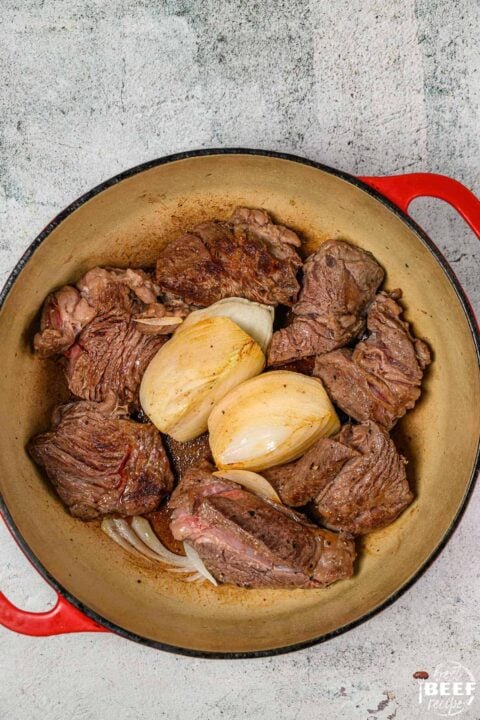 Birria beef in the dutch oven