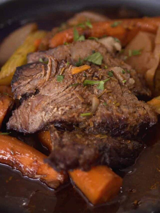 Beef chuck roast with potatoes and carrots