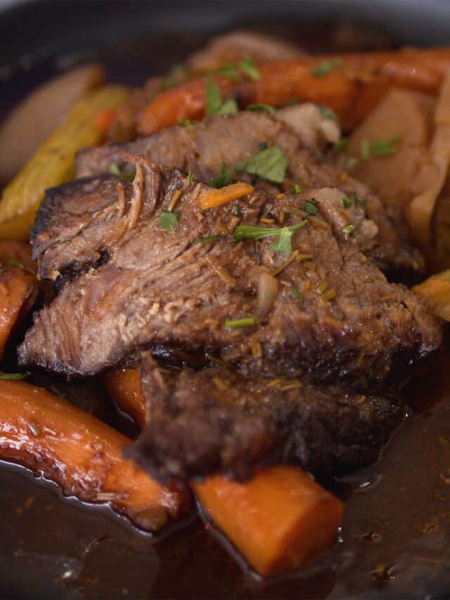 Beef chuck roast with potatoes and carrots