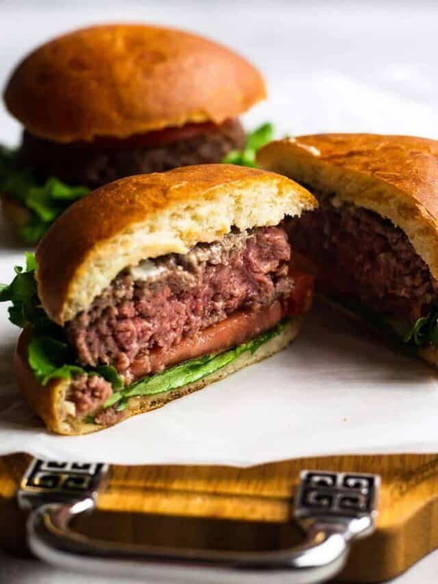 Juicy Air Fryer Burgers with Garlic Butter