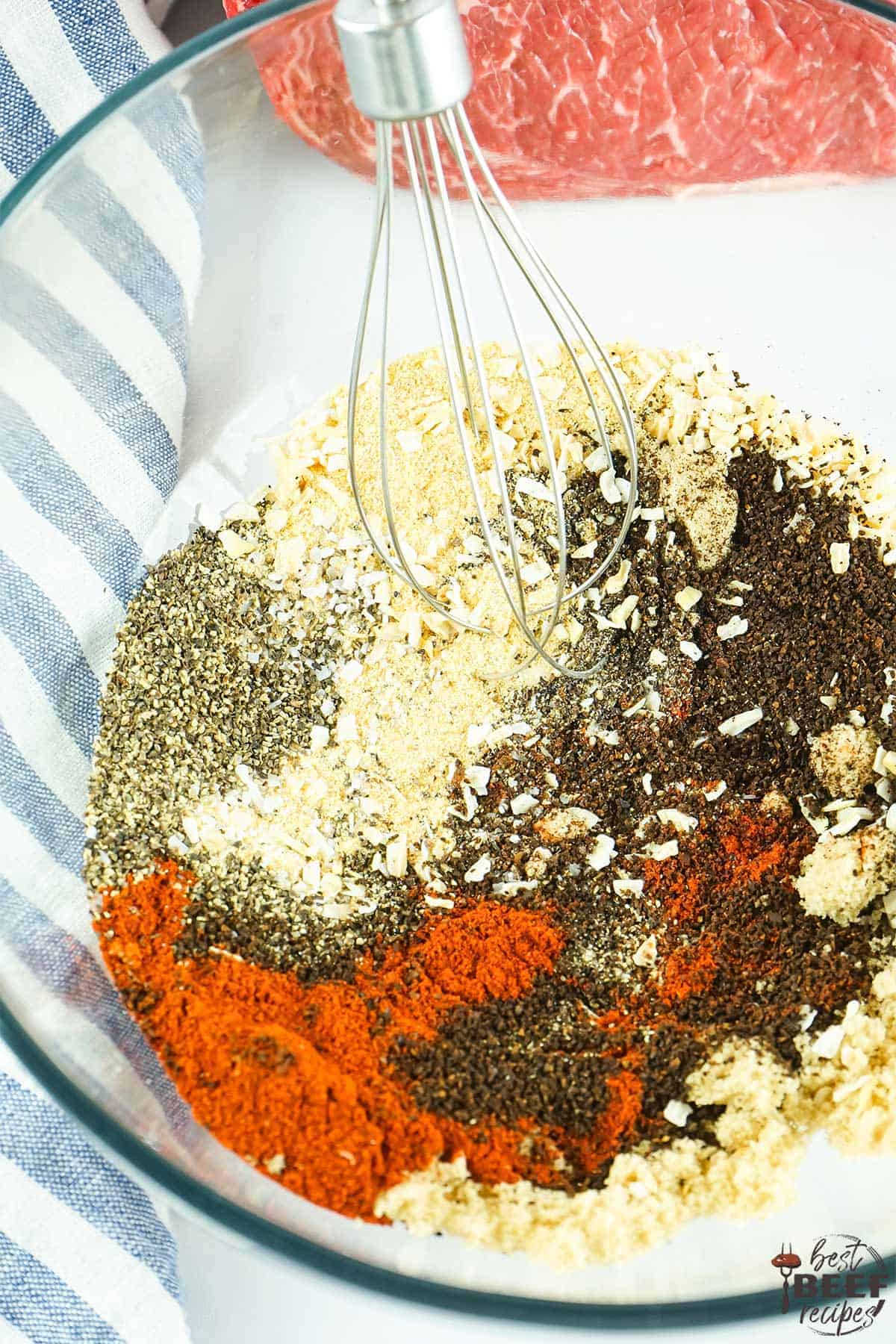 Coffee rub ingredients in a bowl