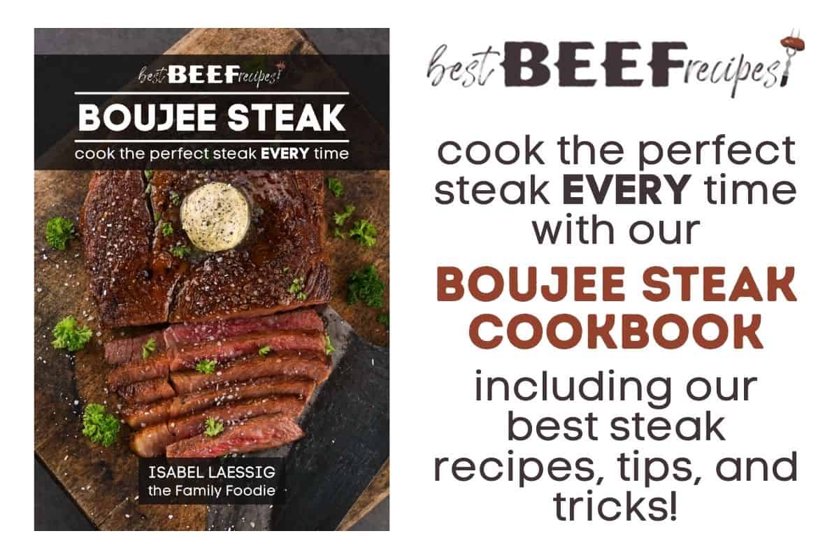 Boujee Steak Cookbook graphic advertisement