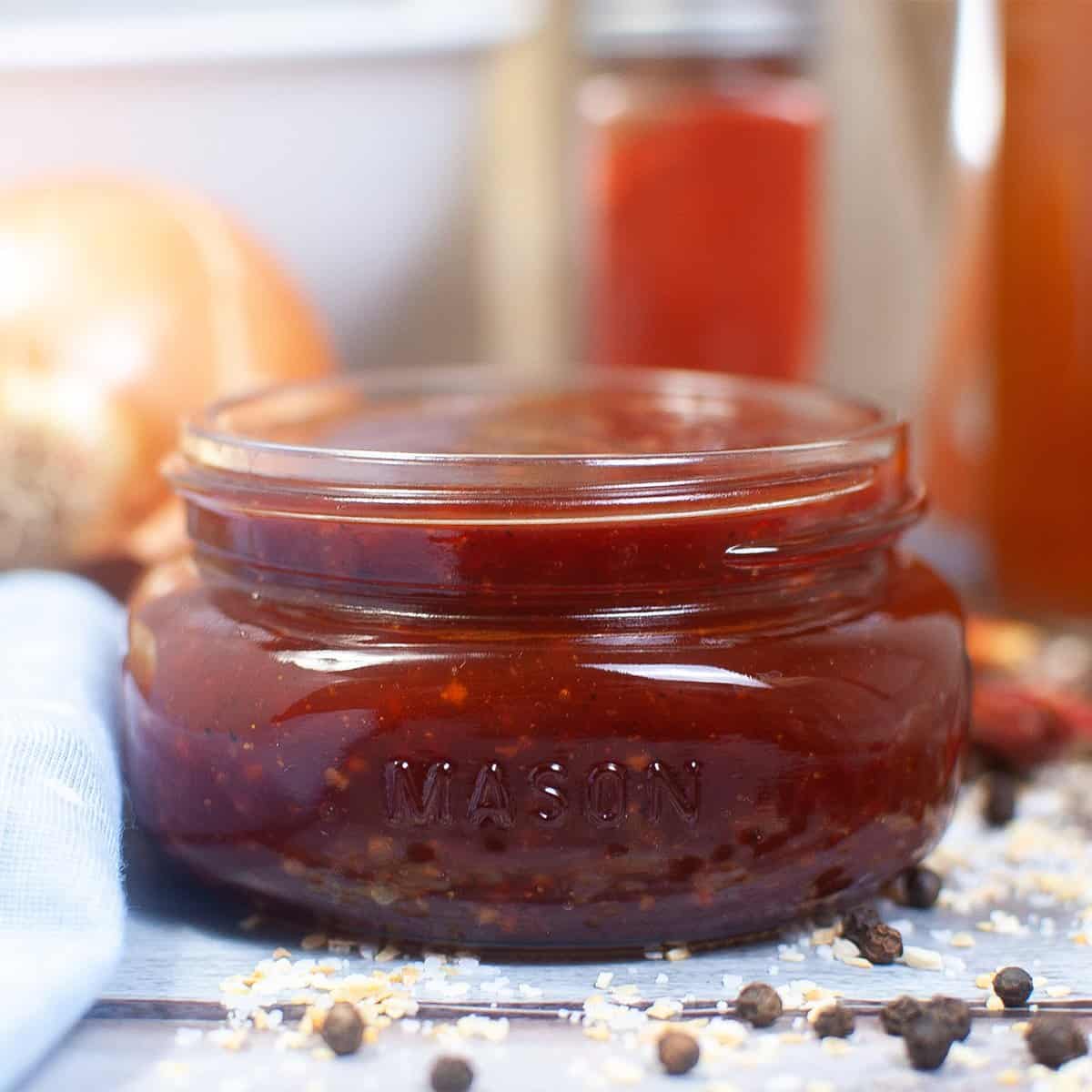 bbq sauce in a jar