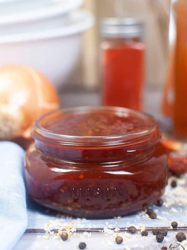 bbq sauce in a jar up close
