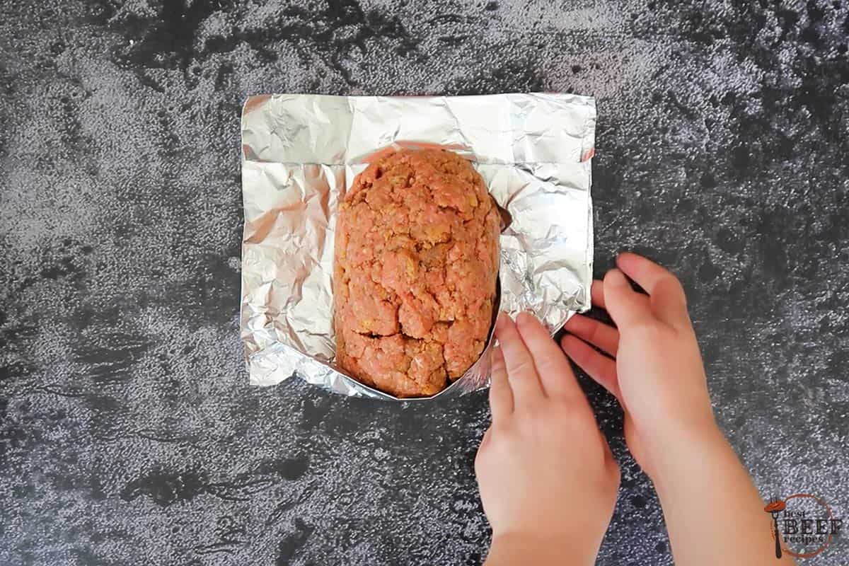 wrapping meatloaf with foil