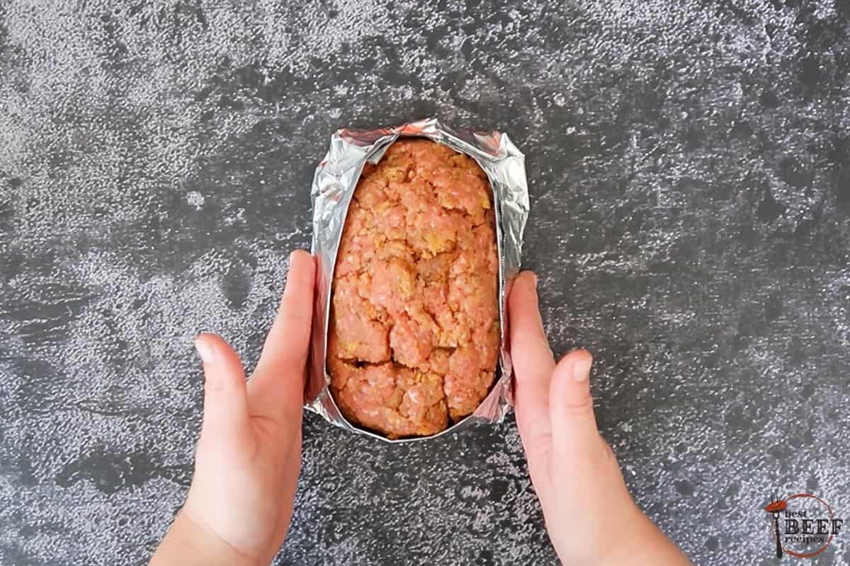 meatloaf wrapped with foil