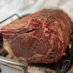 a front view of a dry aged prime rib