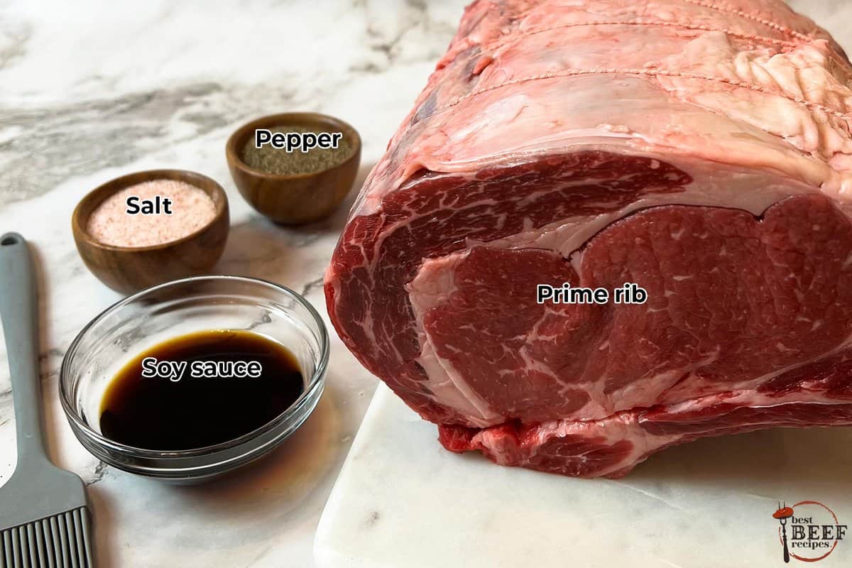 the ingredients for dry aging prime rib