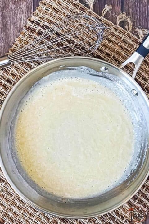 the roux thickened in a pan