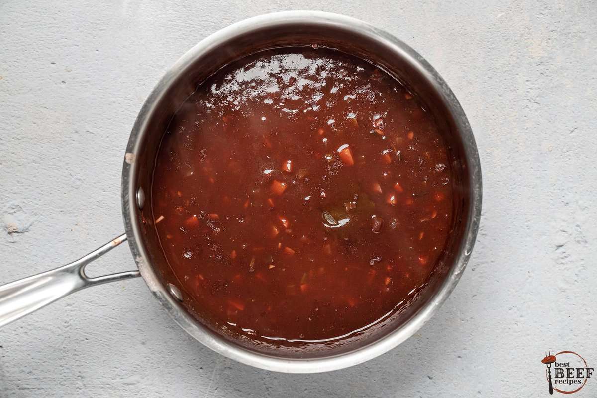 simmered espagnole before being strained