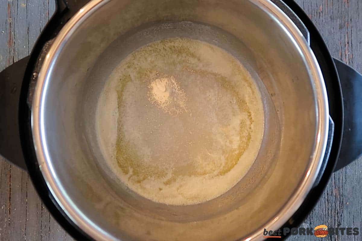 melted butter in the bottom of the instant pot