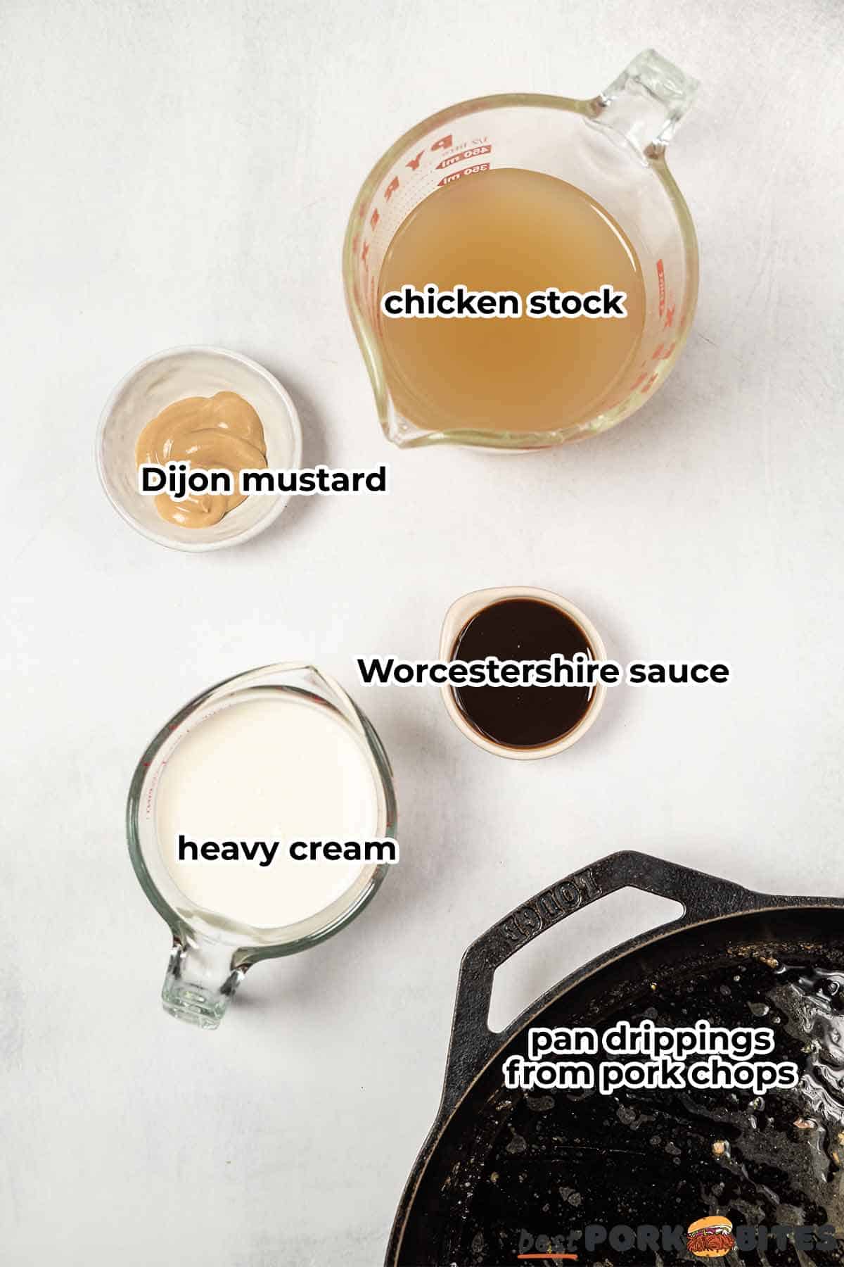 dijon mustard sauce ingredients with labels