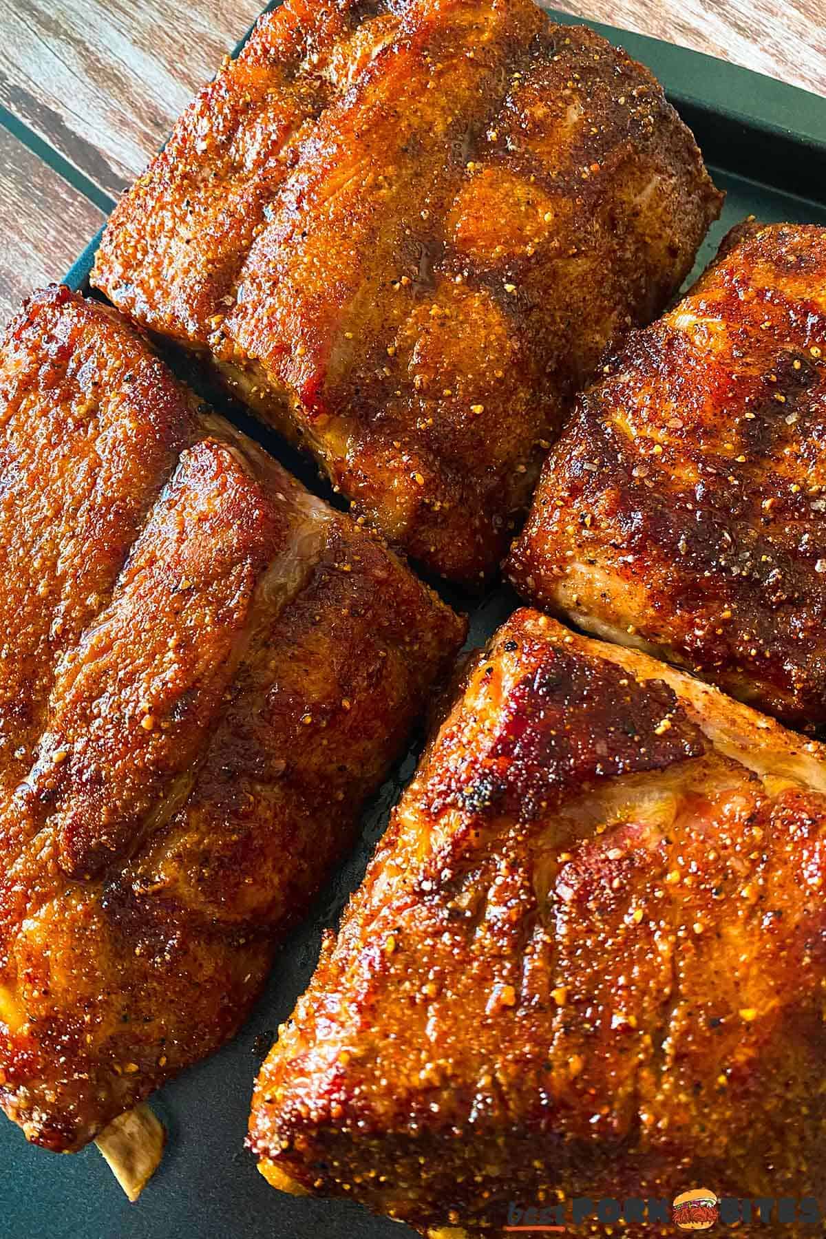 air fried pork ribs on a tray