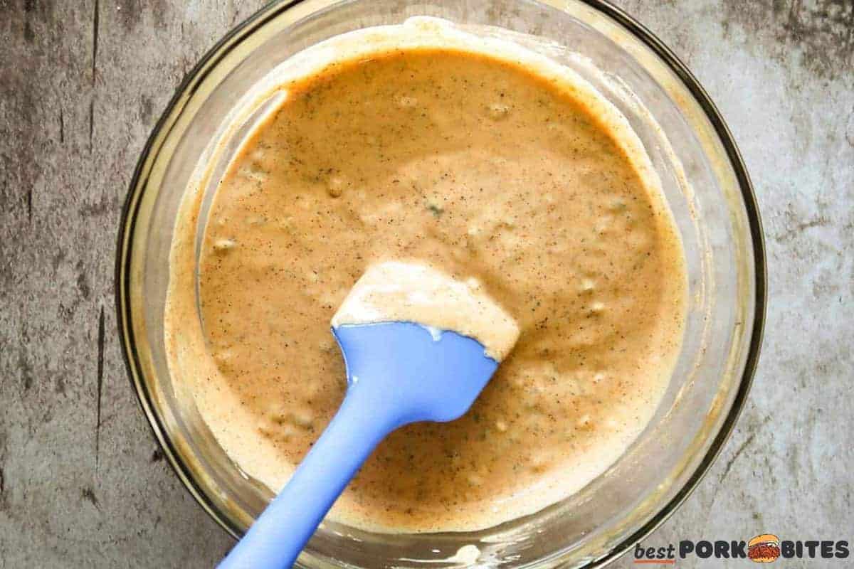 fully mixed remoulade sauce in a dish