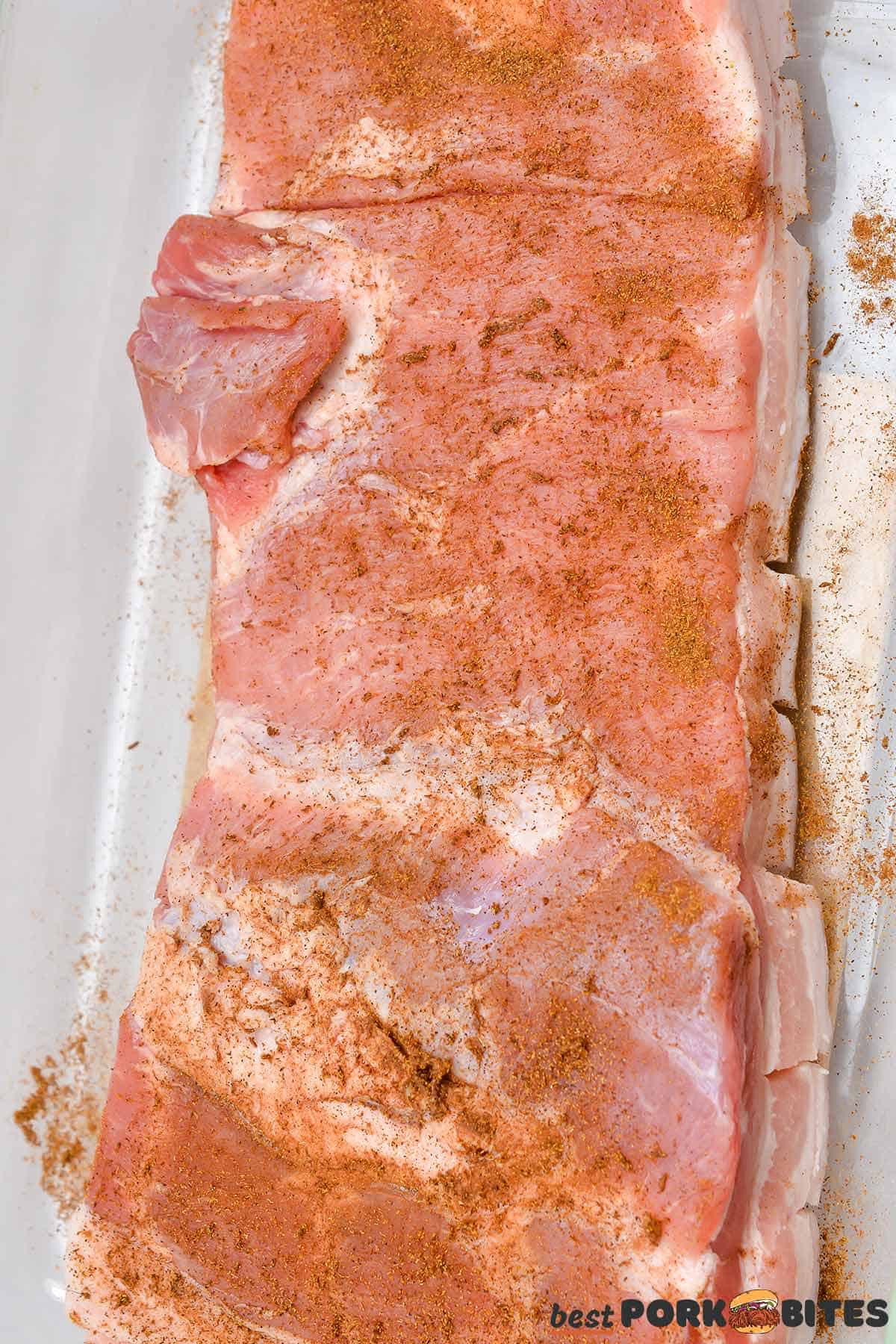 pork belly covered in seasonings
